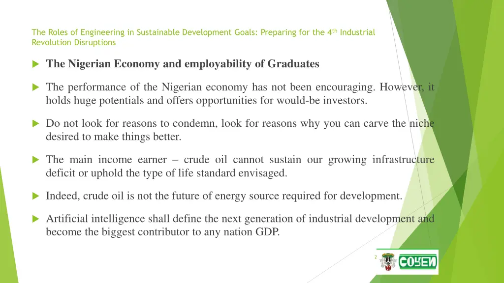 the roles of engineering in sustainable 20