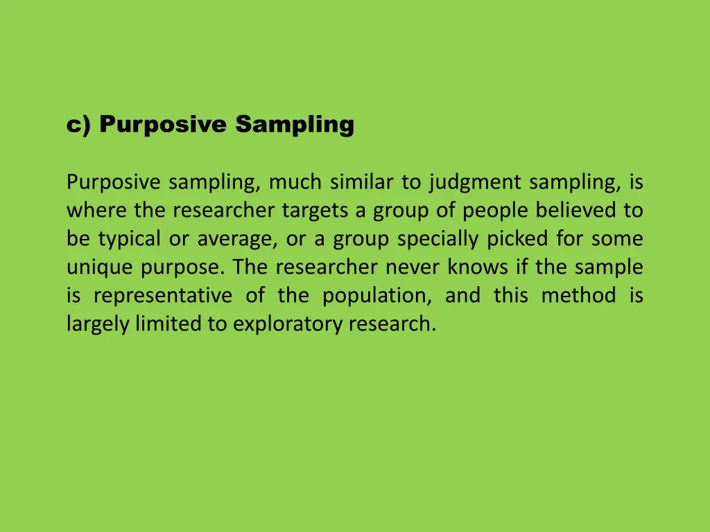 c purposive sampling