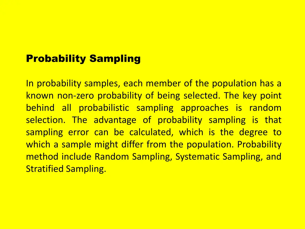 probability sampling