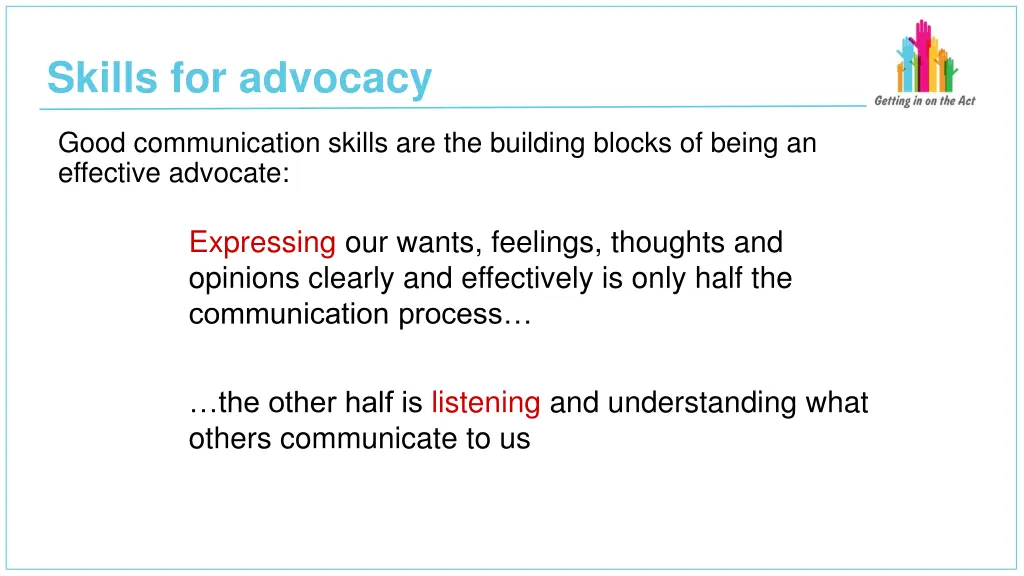 skills for advocacy