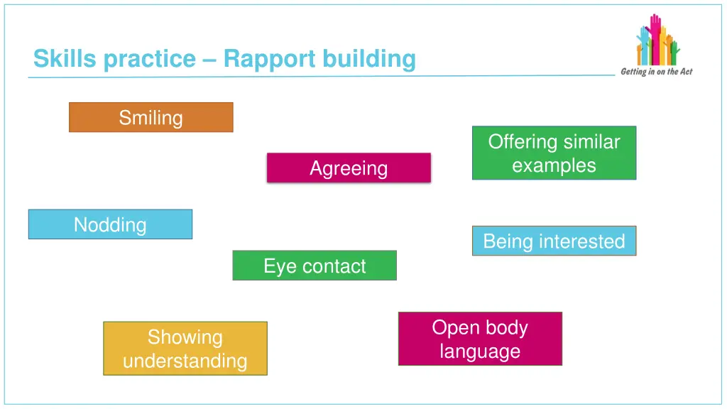 skills practice rapport building