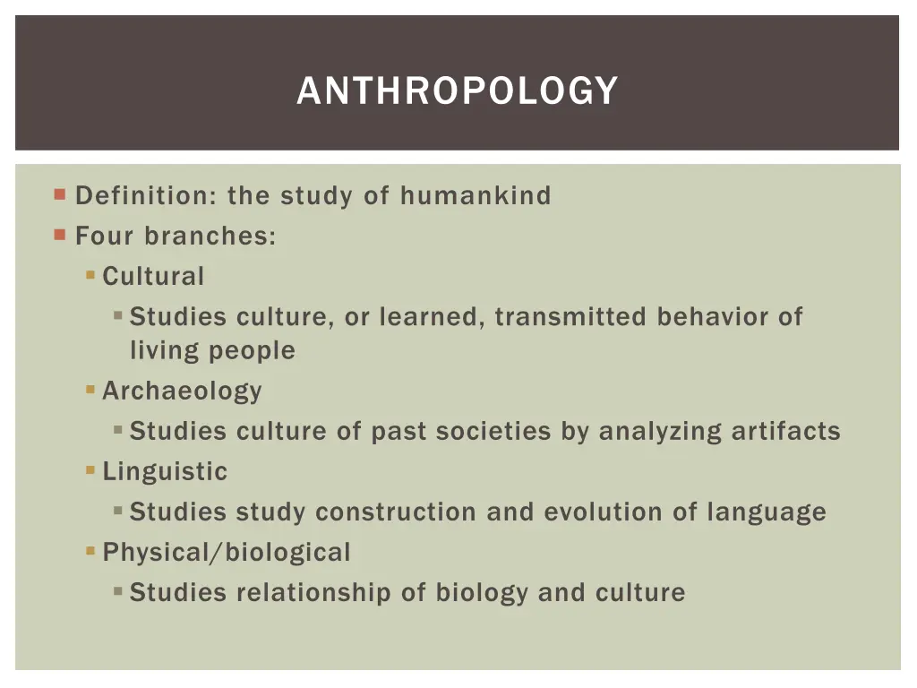 anthropology