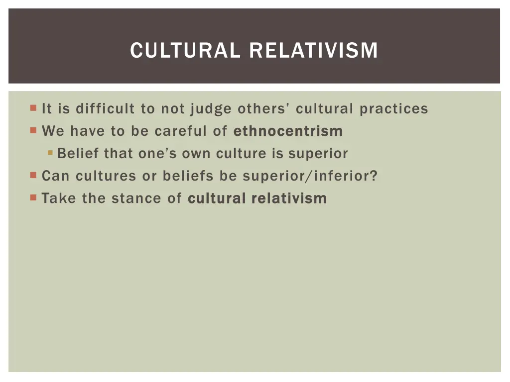 cultural relativism