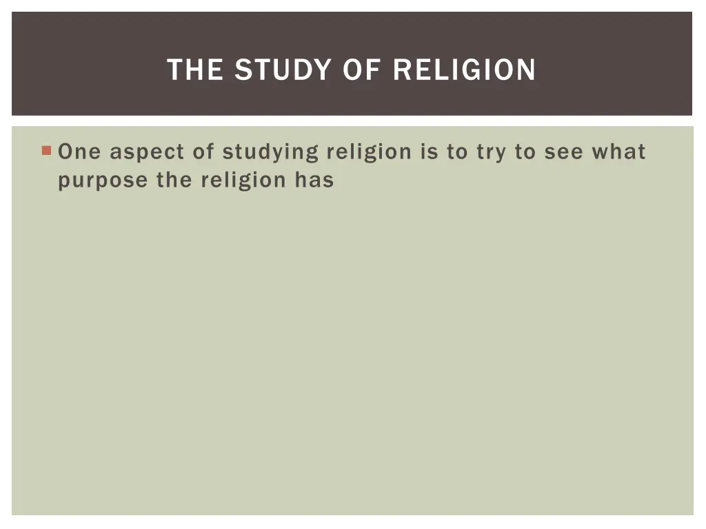 the study of religion