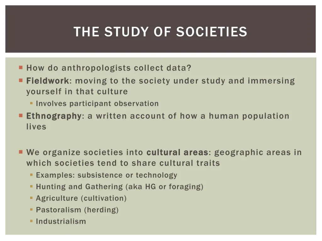 the study of societies