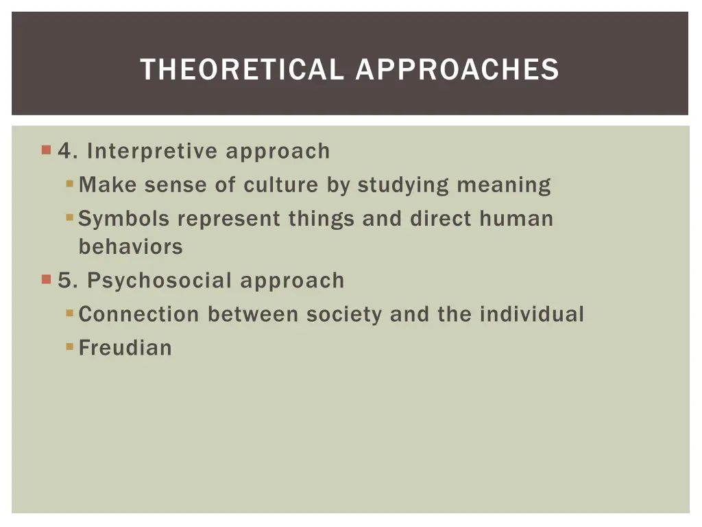 theoretical approaches 2