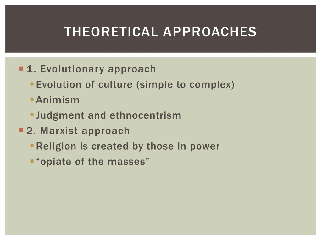 theoretical approaches