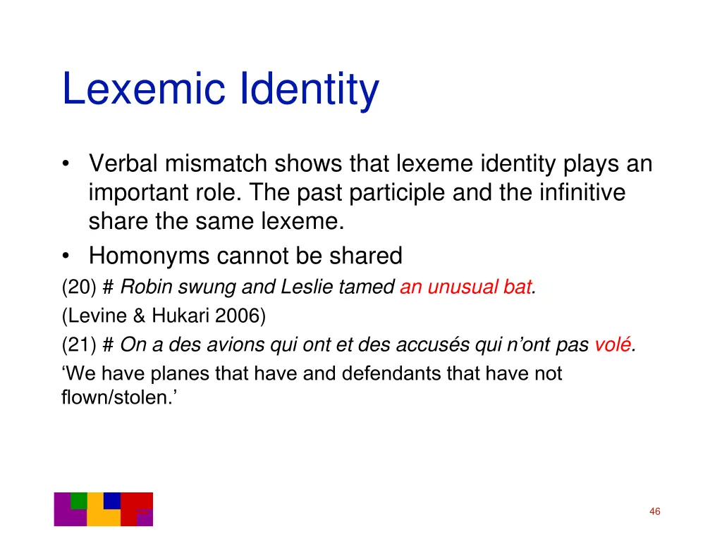 lexemic identity