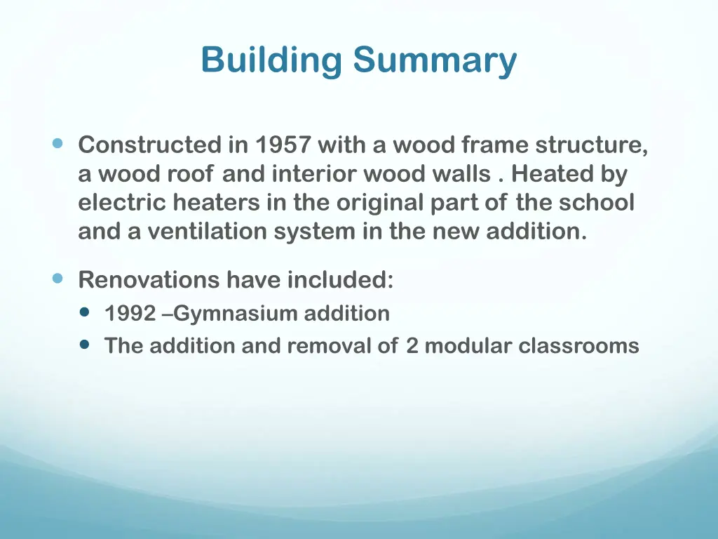 building summary