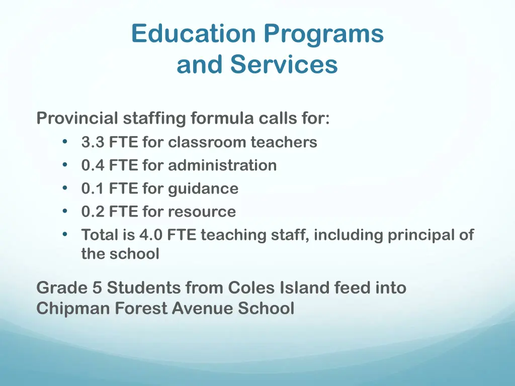 education programs and services