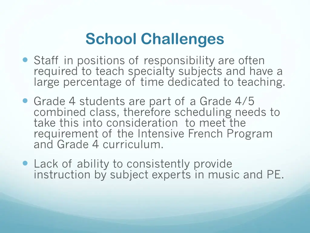 school challenges staff in positions