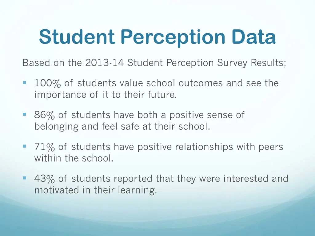 student perception data