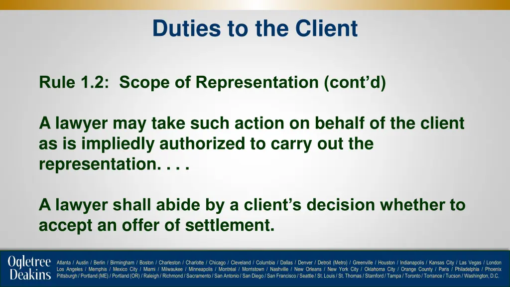 duties to the client 1