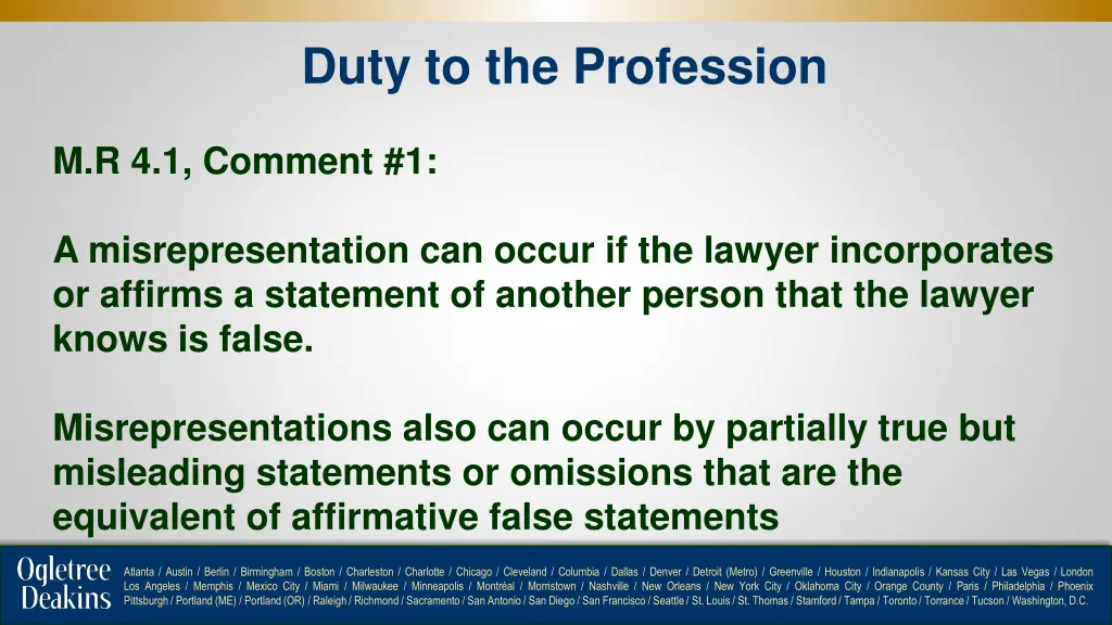 duty to the profession 2