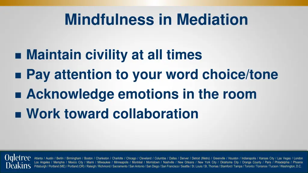 mindfulness in mediation