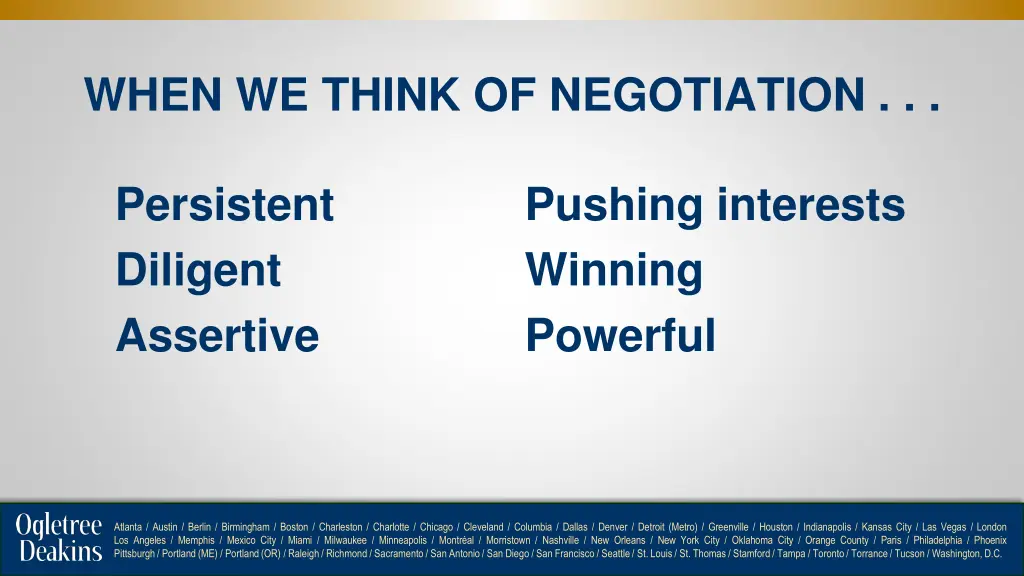 when we think of negotiation