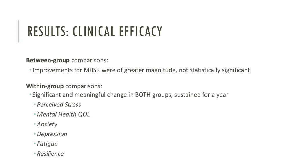 results clinical efficacy