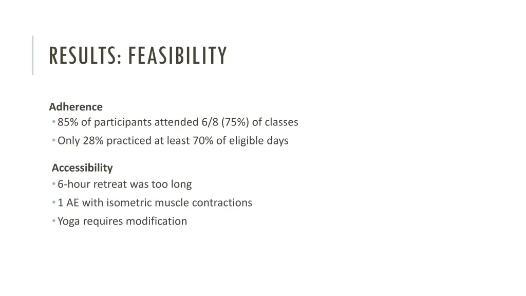 results feasibility