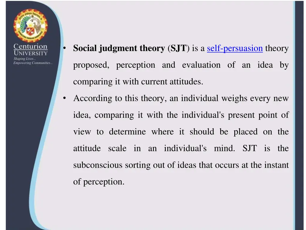 social judgment theory sjt is a self persuasion