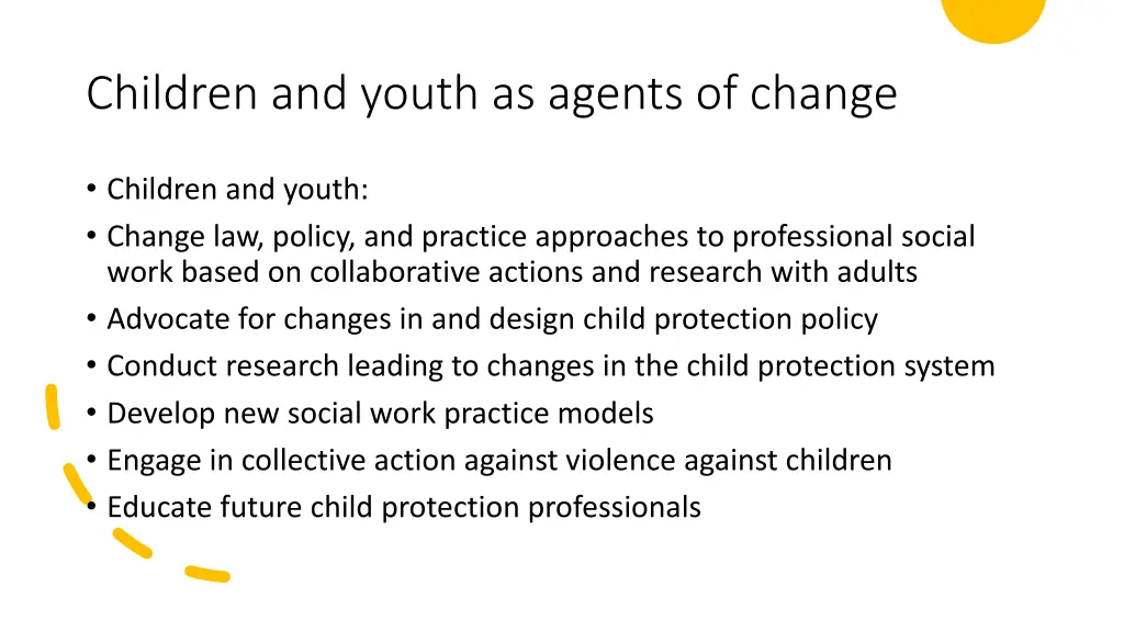 children and youth as agents of change