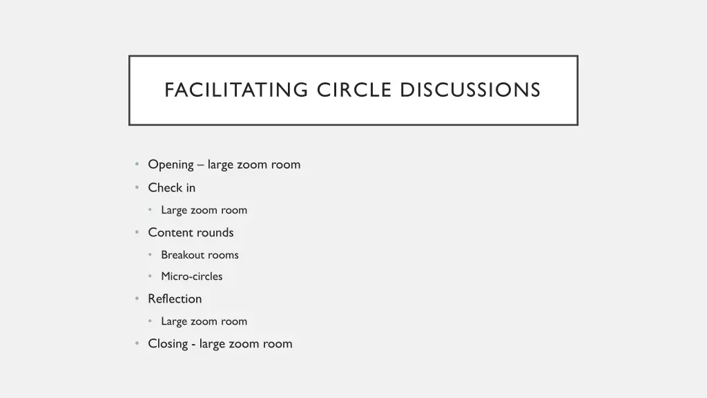 facilitating circle discussions