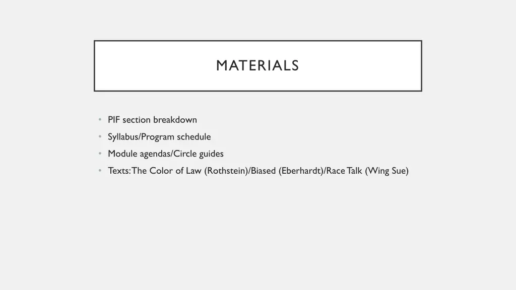materials