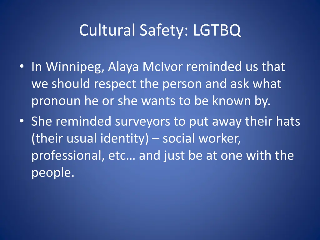 cultural safety lgtbq