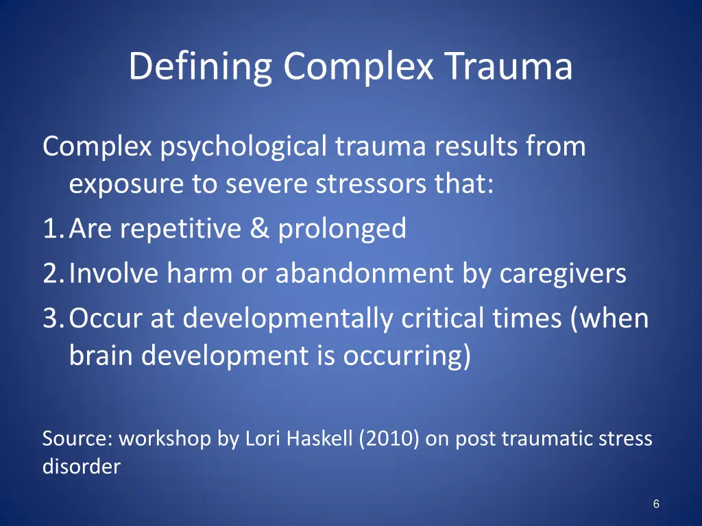 defining complex trauma