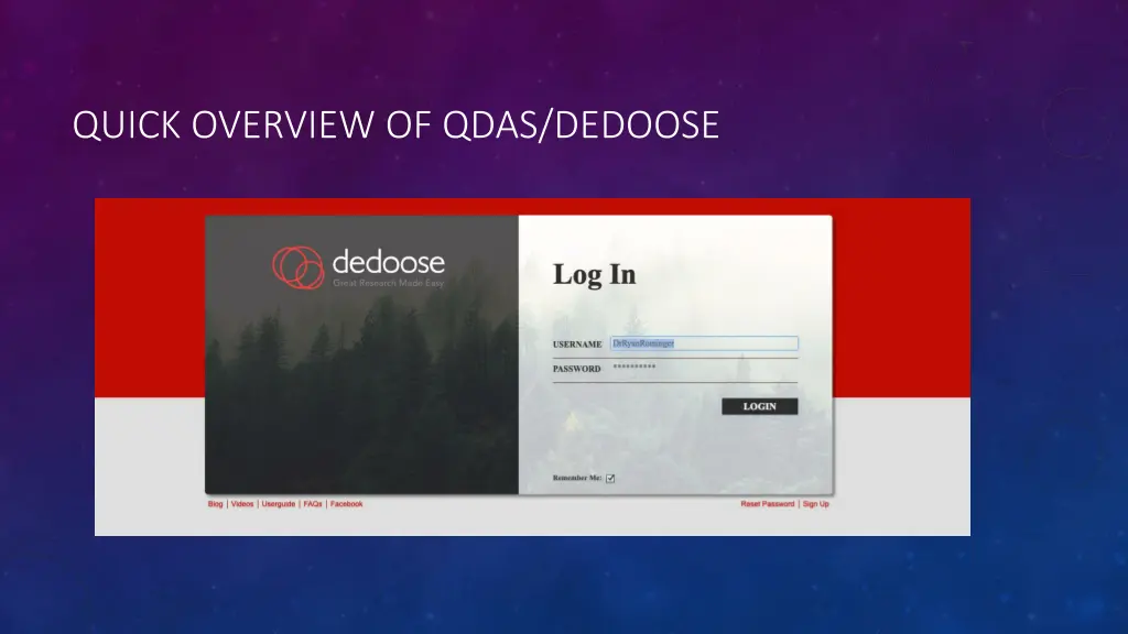 quick overview of qdas dedoose