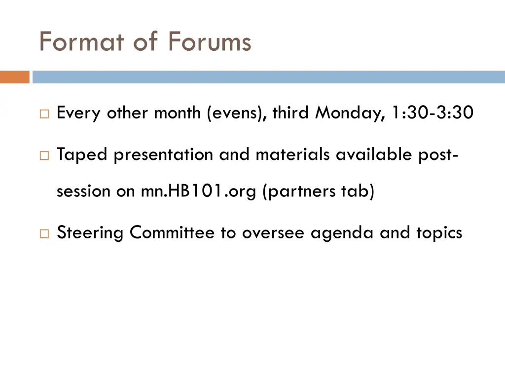 format of forums