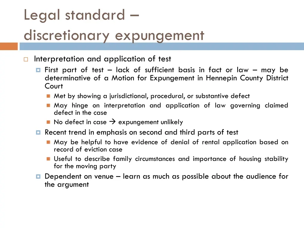 legal standard discretionary expungement 2