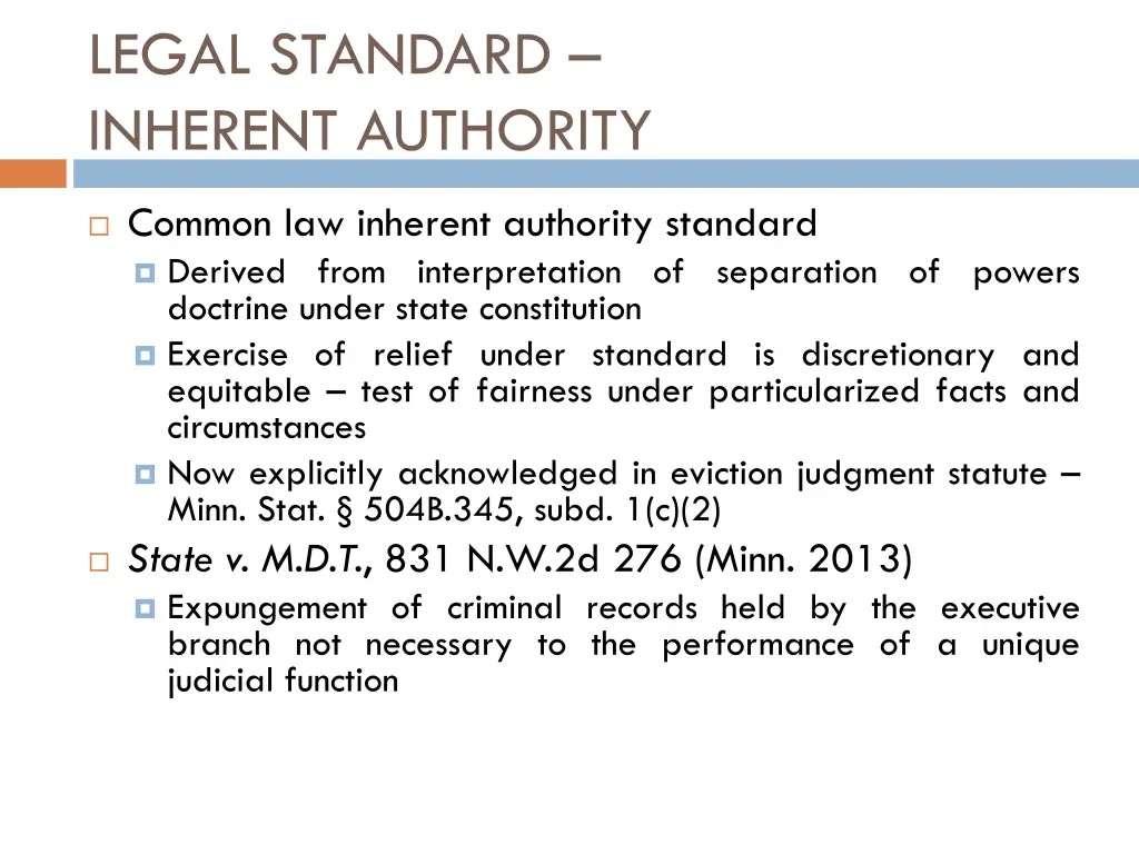 legal standard inherent authority 1