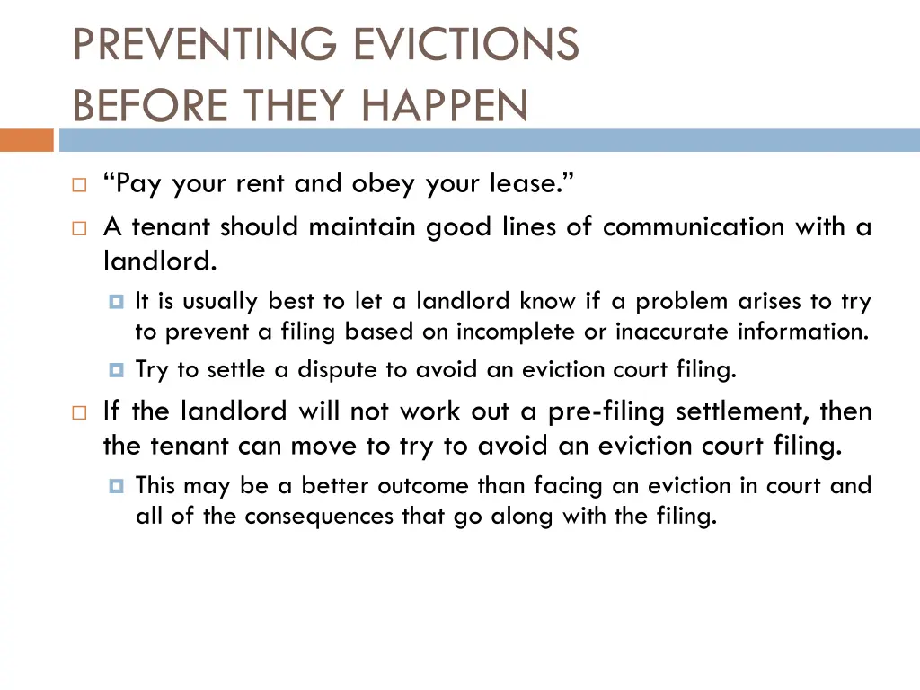 preventing evictions before they happen