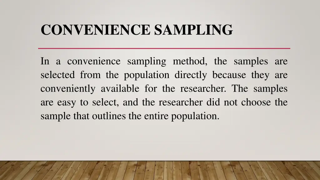 convenience sampling