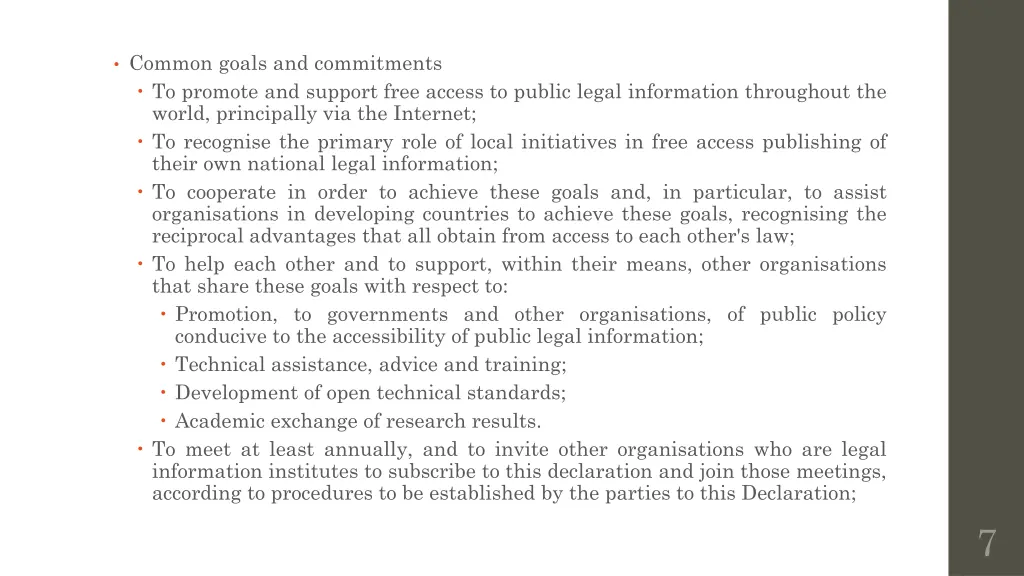 common goals and commitments to promote