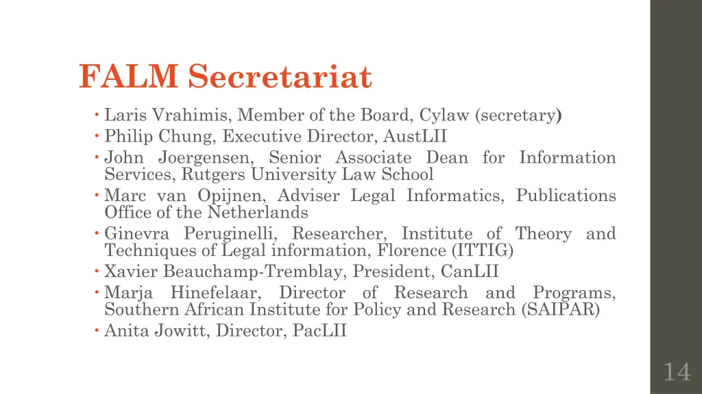 falm secretariat