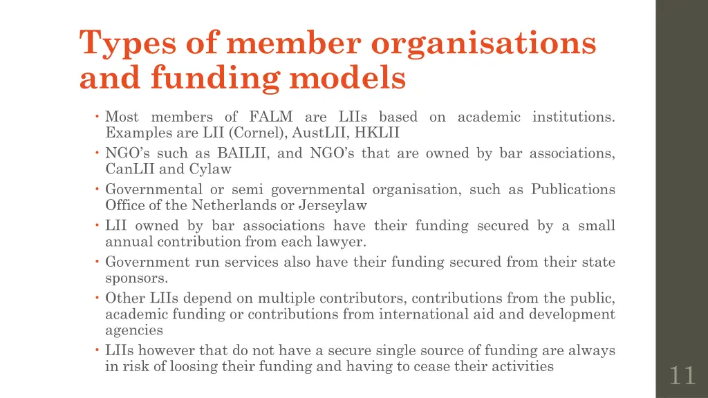 types of member organisations and funding models