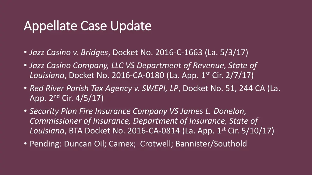 appellate case update appellate case update