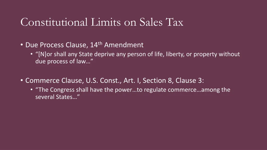 constitutional limits on sales tax