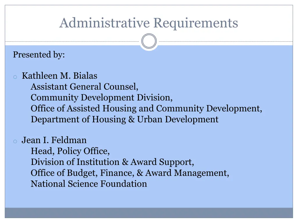 administrative requirements 1