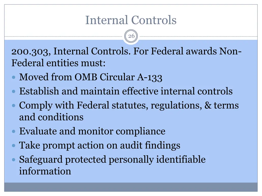 internal controls