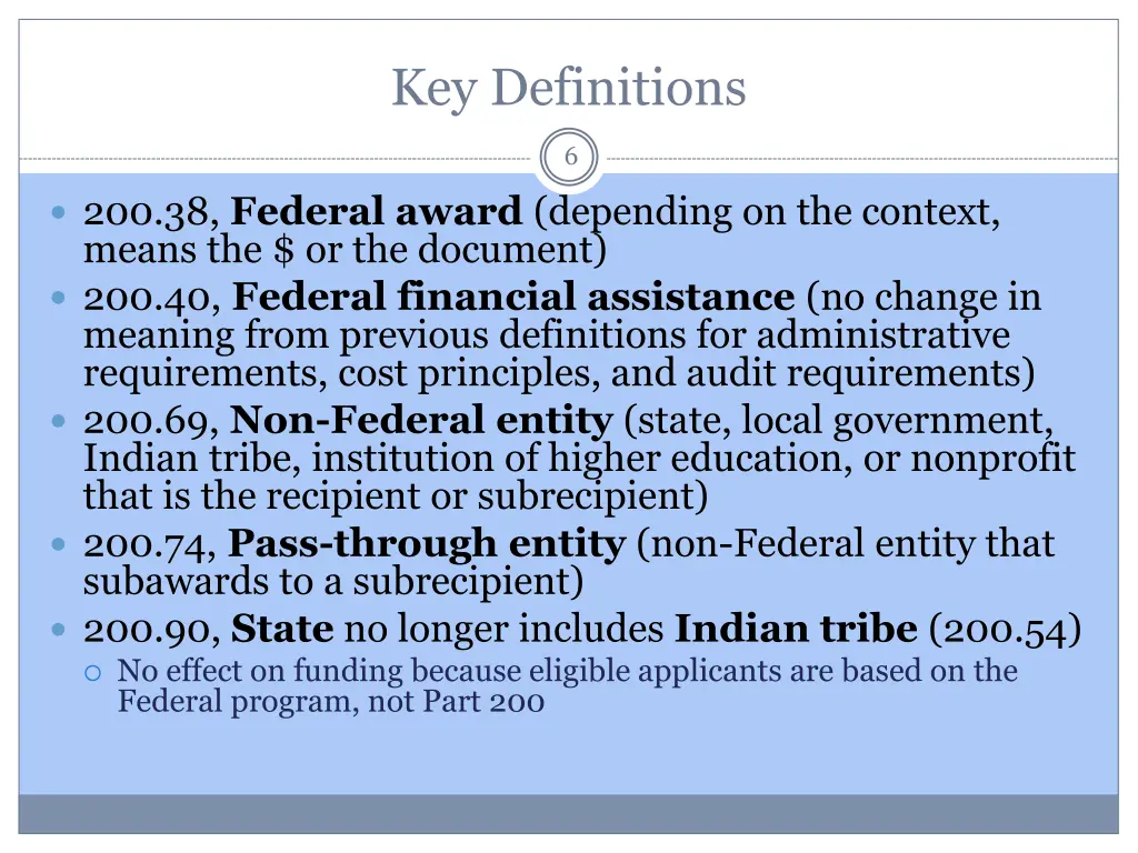 key definitions