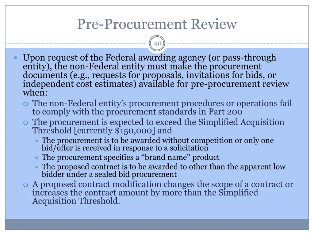 pre procurement review