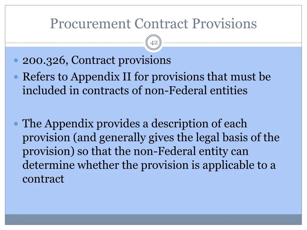 procurement contract provisions