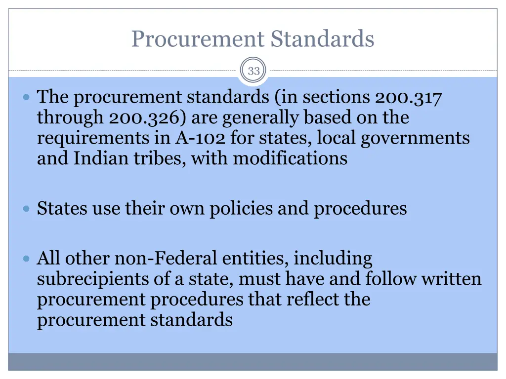 procurement standards