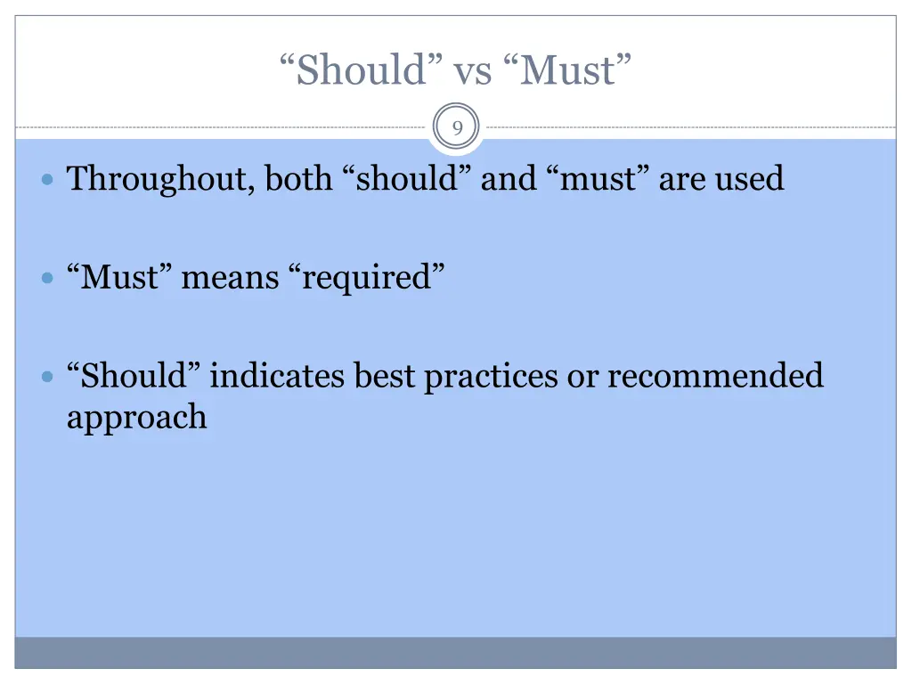 should vs must