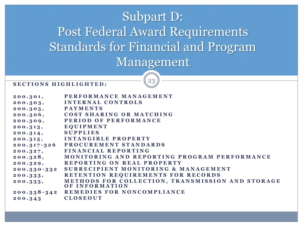 subpart d