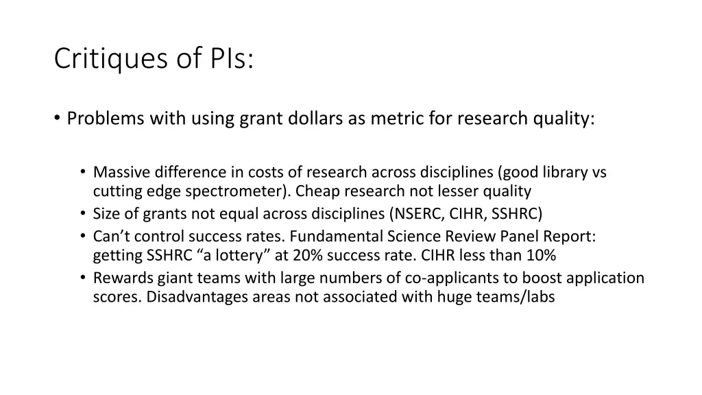 critiques of pis 7