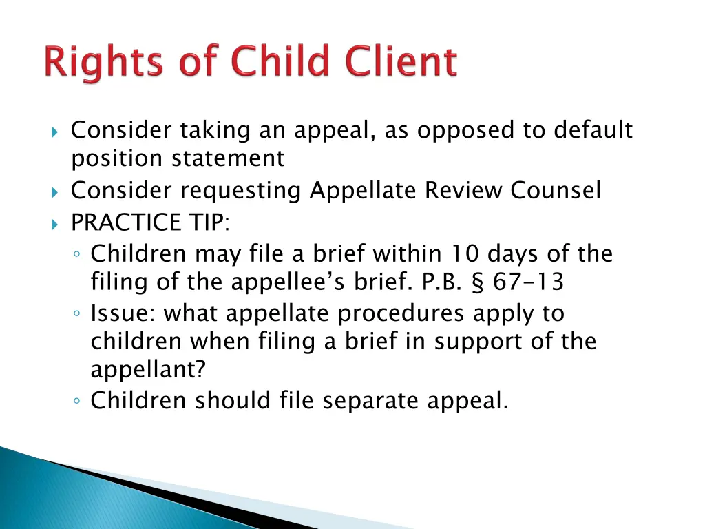 consider taking an appeal as opposed to default