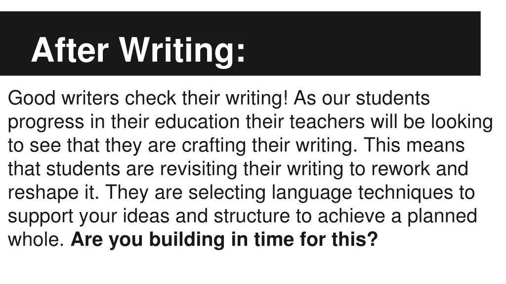 after writing